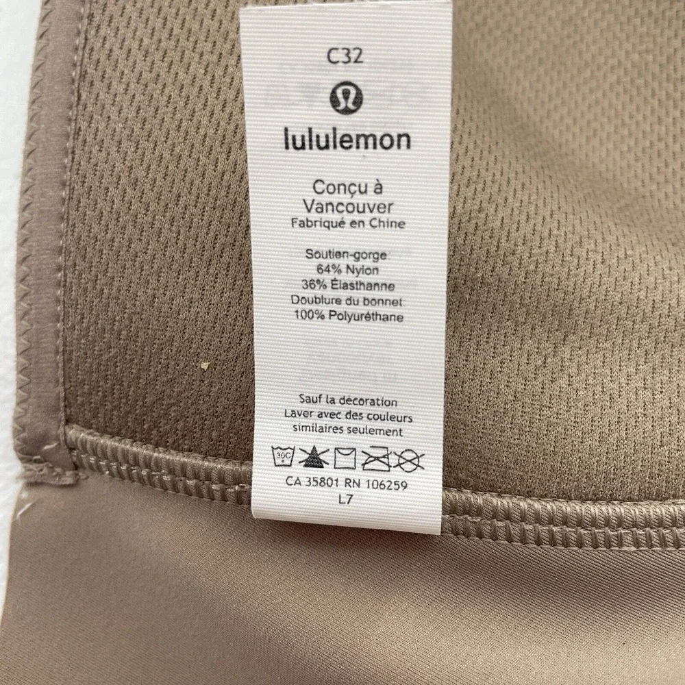 Lululemon Size 32C Bra Take Shape Molded Wireless Uplift Shape Soft Sand Beige